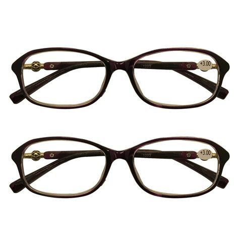 2 Packs Womens Oval Frame Reading Glasses Lightweight Classic Style Readers 400
