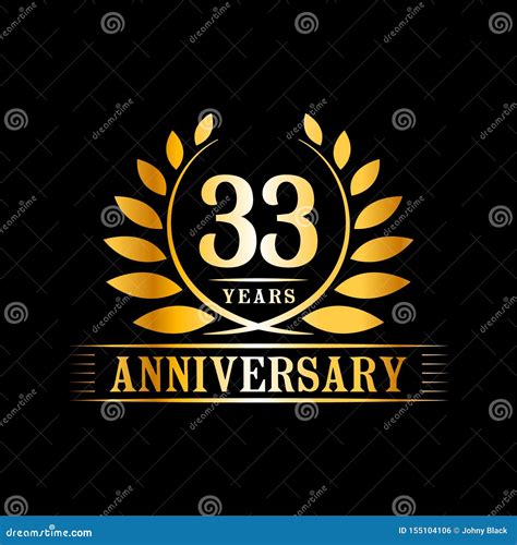 33 Years Anniversary Celebration Logo 33rd Anniversary Luxury Design