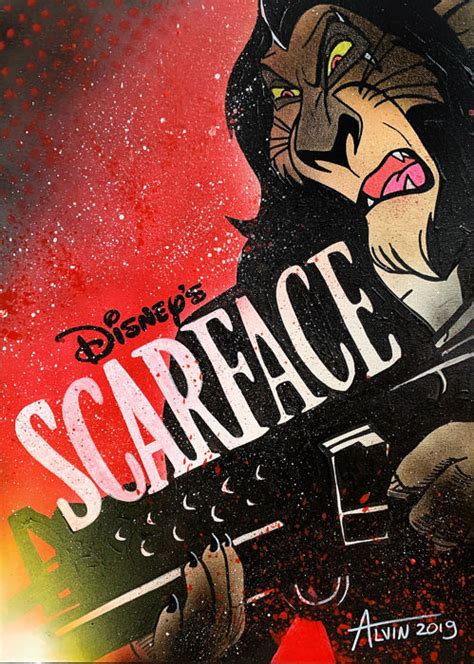 Premières images du portrait de ce grand lion. Alvin Silvrants - Disney Scarface Lion King Scar - Catawiki