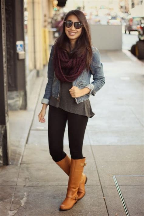 Brown Riding Boots Lookbook Comfy Fall Outfits Fashion Fall Outfits