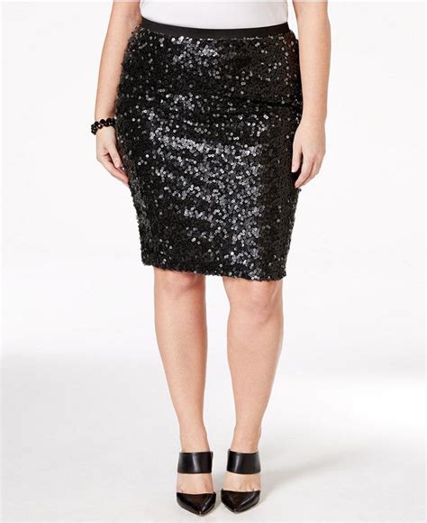 Harper And Liv Plus Size Sequined Pencil Skirt Plus Size Sequin Skirt