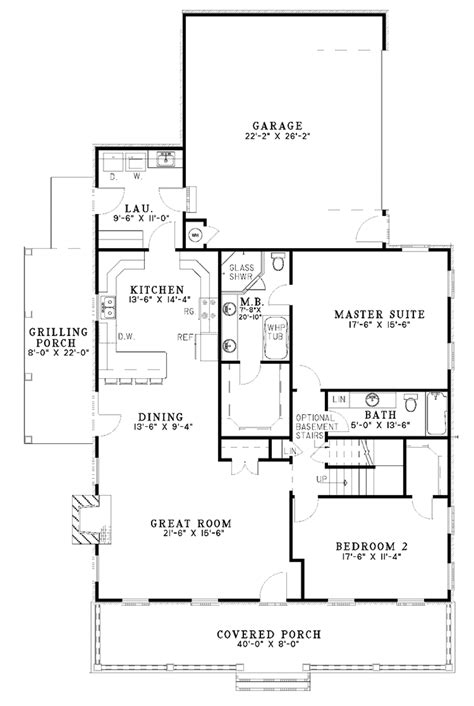 Country Style House Plan 2 Beds 2 Baths 1712 Sqft Plan 17 2845