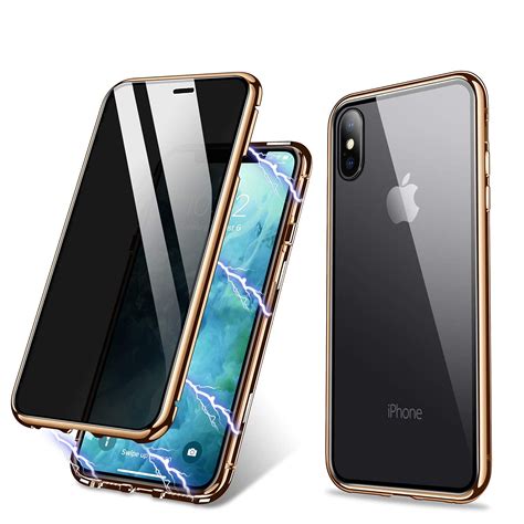 Iphone Xs Max Case Zhike Anti Peep Magnetic Adsorption Case Front And