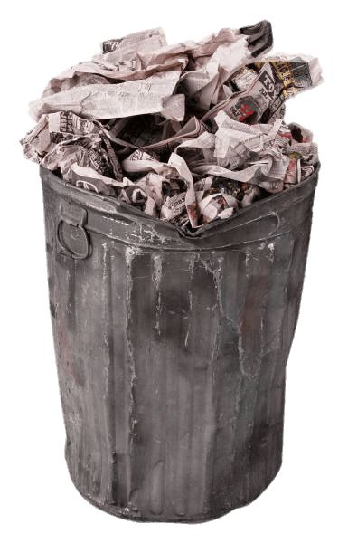 Garbage Can Full Of Paper Transparent Png Stickpng