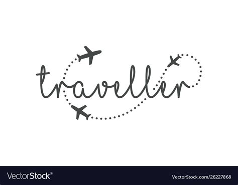 Traveller Logo Concept Lettering Traveler Vector Image