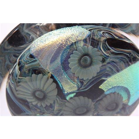 Robert Eickholt Art Glass Floral Paperweight Chairish