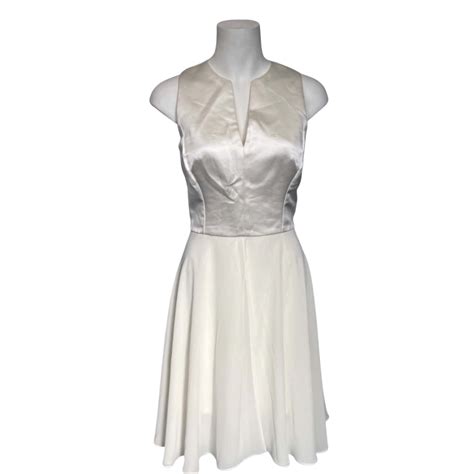 ‘shuteboss authentic vintage 90s white sleeveless midi length formal dress size 8 sleeveless