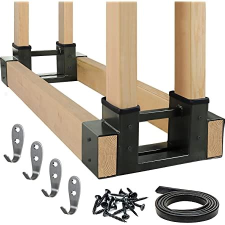Amazon Com Mr Ironstone Firewood Log Storage Rack Bracket Kit Adjustable Wood Rack Length