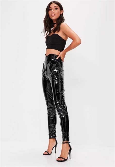 Black Patent Leather Pants Ankle Strap Heels Patent Leather Pants