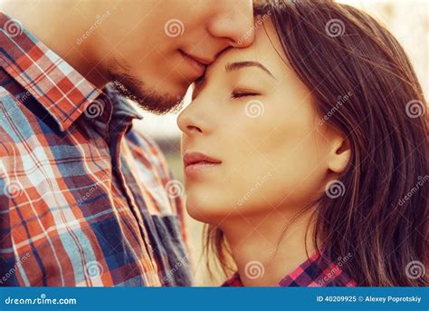Man Kisses Woman Stock Image Image Of Kiss Heterosexual