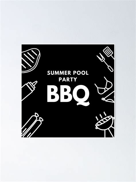 Summer Pool Party Bbq Poster For Sale By Itsme K13 Redbubble
