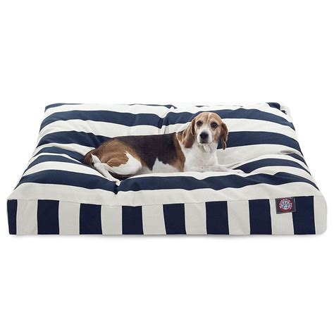 Majestic Pet Vertical Stripe Rectangle Dog Bed Navy Blue Large Dog