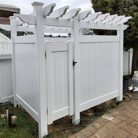 Outdoor Pvc Shower And Equipment Enclosures Liberty Fence And Railing