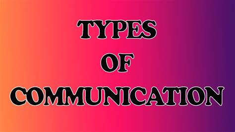 What Is Communication Types Of Communication Basic English Youtube