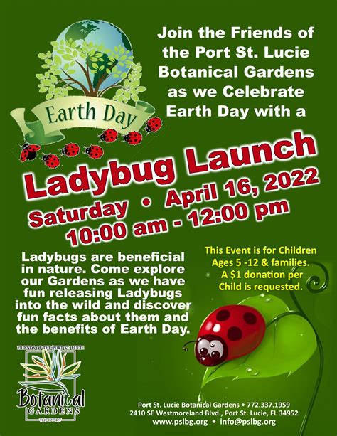 earth day ladybug launch visit st lucie