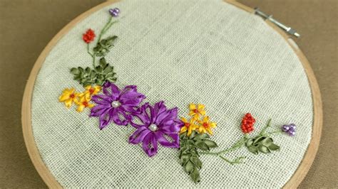 Ribbon Embroidery Design For Beginners Diy Flower Art