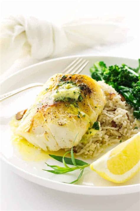 Wild Caught Broiled Cod With Lemon Tarragon Butter Is One Of The