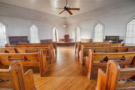 Interior Of A Historic Church In The Dothan S Landmark Park Editorial