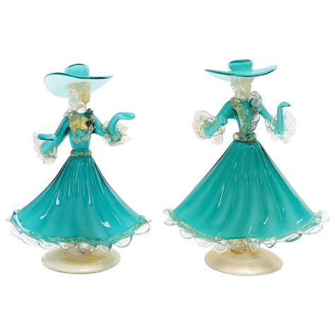 Pair Of Murano Glass Dancing Figurines At 1stdibs Murano Glass Dancing Figures