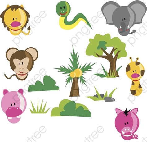 Jungle Animals Clipart Animales De La Selva Tropical Dibujos Hd Png