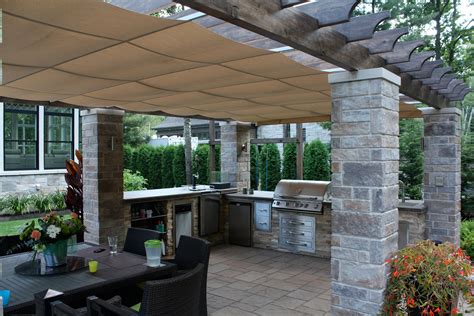 Retractable Outdoor Kitchen Cover In Terrebonne Shadefx Canopies