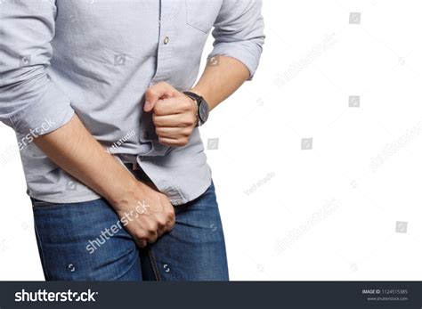 Man Wanting Toilet Holding His Groin库存照片1124515385 Shutterstock