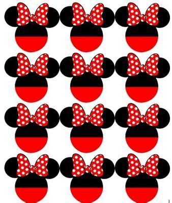 Minnie happy birthday cake topper with pink bow tie glitter minnie mouse first birthday two three four five six years old birthday minnie arrives before christmas. DISNEY MINNIE MOUSE Cupcake Toppers Edible Image Minnie ...
