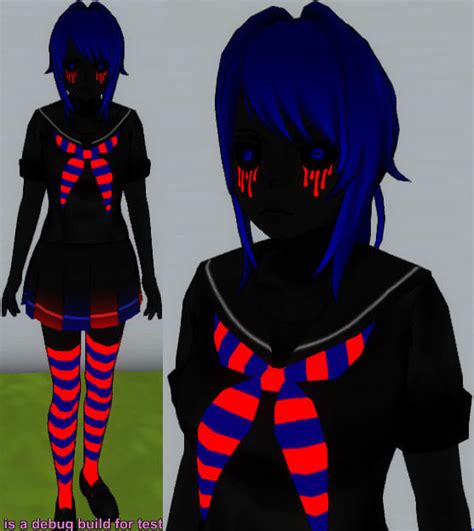 Yandere Sim Skin Demonic Black Red Blue By Televicat On Deviantart
