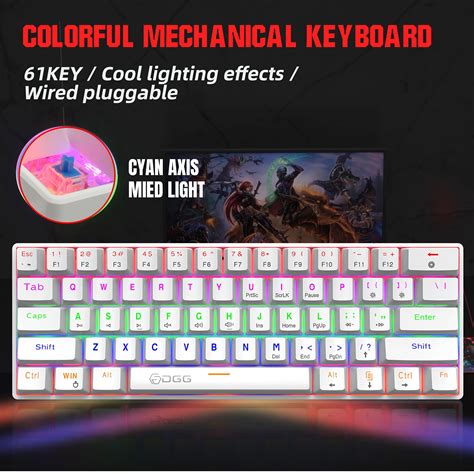 Dgg 60 Mechanical Gaming Keyboard Wired Portable Ergonomic Design Rgb