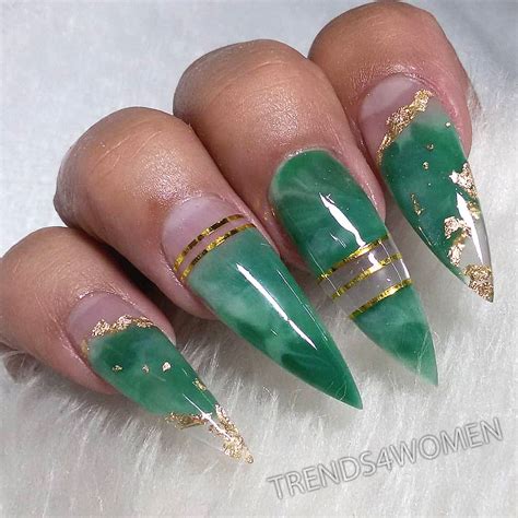 Nail Design Printer Jade Nails Green Nail Designs Green Acrylic Nails