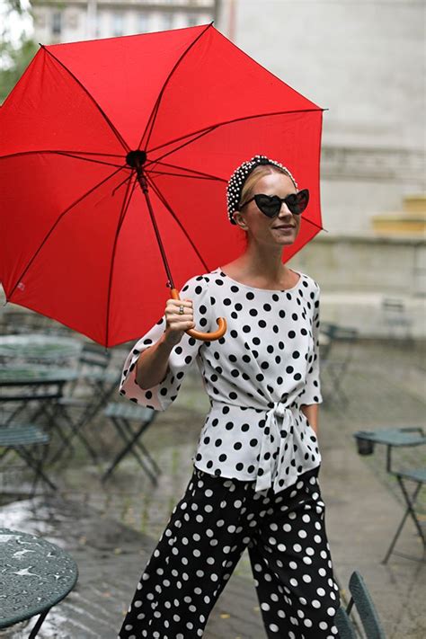 Blair Eadie Wearing A Polka Dot Top With Wide Leg Polka Dot Pants From Ann Taylor See More