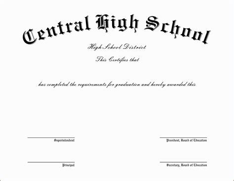 Free Printable High School Diploma Templates Of 10 Best Of Blank