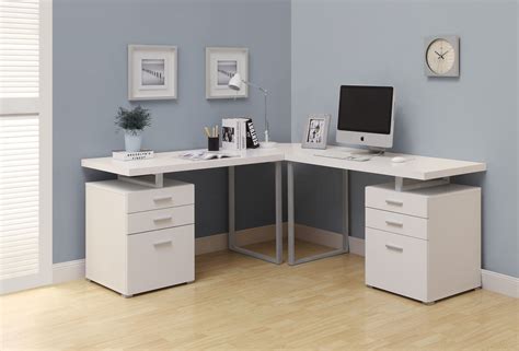 Computer Desk White L Shaped Corner Desk Home Office Design White