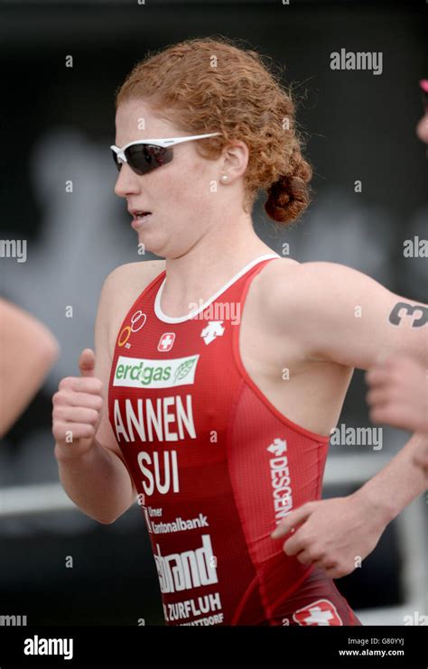 Switzerlands Jolanda Annen Competes Vitality World Triathlon In London