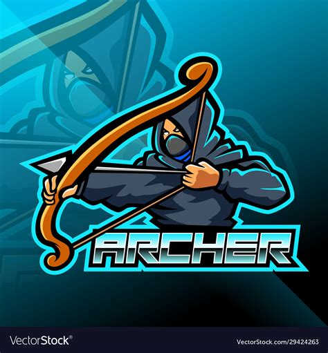 Archer Esport Mascot Logo Design Royalty Free Vector Image