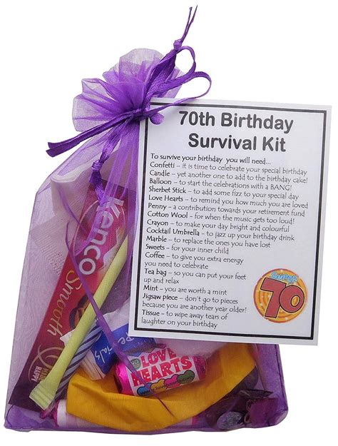 What is the traditional gift for 70th birthday? Related image | Birthday survival kit, 70th birthday ...