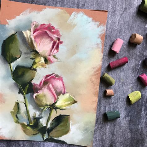 Roses Painting Soft Pastels Painting Flowers Painting Original Painting Floral Art By