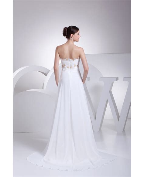 Dresses can be made with custom sizes and color, wholesale and retail are also warmly welcomed. Strapless Lace Beaded Chiffon White Wedding Dress with ...
