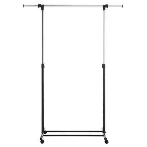 Celebrations fast dry cloth dryer stand. Metal Base Adjustable Single Rod Garment Rack - Black ...