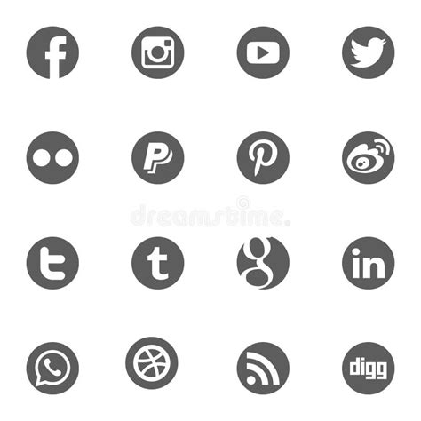 Social Media Icon Social Media Vector Illustration Icons Set Stock
