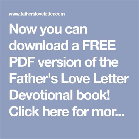discover the father s love letter devotional free pdf download