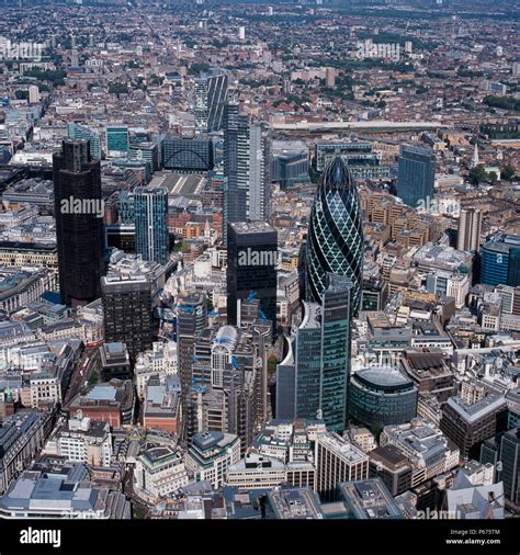Aerial View Of The City Of London Uk Stock Photo Alamy