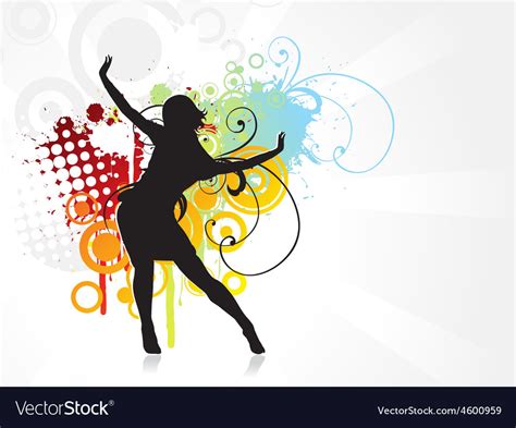 Girl Dancing Background Royalty Free Vector Image