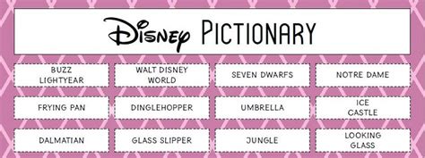 Often we play this kind of games during meetings or home parties. Free Printable Disney Themed Pictionary Game for Kids