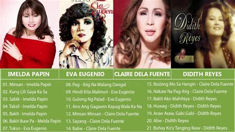 Lt → filipino/tagalog → claire dela fuente (1 song translated 1 time to 1 language). JukeBOX Queen Eva Eugenio, Imelda Papin, Claire dela ...