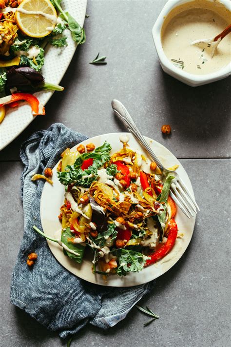 Curry Roasted Fennel Salad And Tahini Dressing Minimalist Baker Recipes