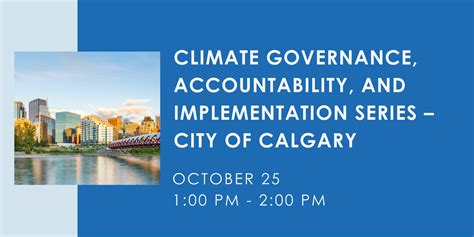 Climate Governance Accountability And Implementation Series City Of