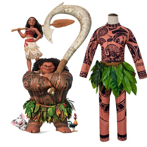3pcs Adult Cartoon Movie Moana Maui Cosplay Costume Men S Halloween Carnival Party Costume