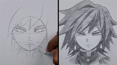 How To Draw Giyuu Tomioka With Ease Demon Slayer Ssart1 Youtube