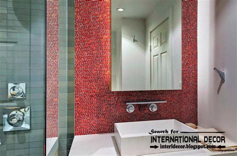 Modern Bathroom Tiles Designs Ideas Red Mosaic Tiles For Bathroom Wall